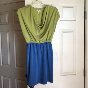 Green and blue dress